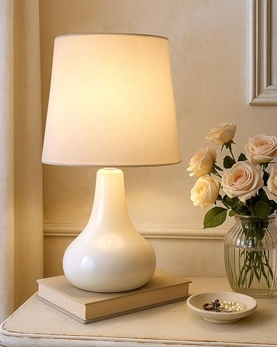 Homesake Modern Small Ceramic Table Lamp Warm Ligh