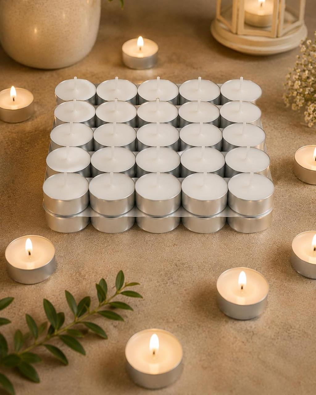 Homesake Tea Light Candles Pack Of 50 Unscent