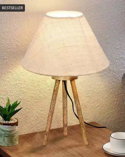 Homesake Wooden Tripod Table Lamp With Shade 600 M