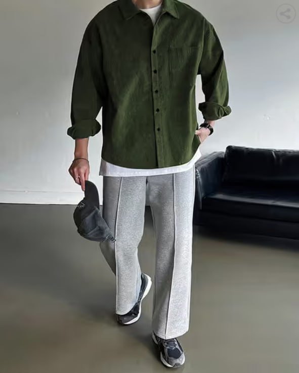 Hoodler Men S Ribbed Regular Fit Shirt With Patch 