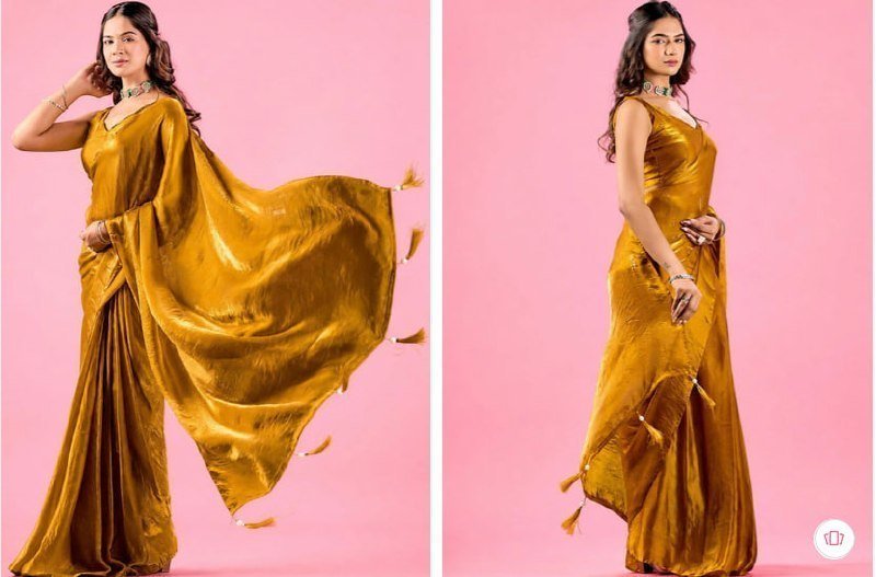 House Of Kk Embellished Satin Pre-draped Saree 999