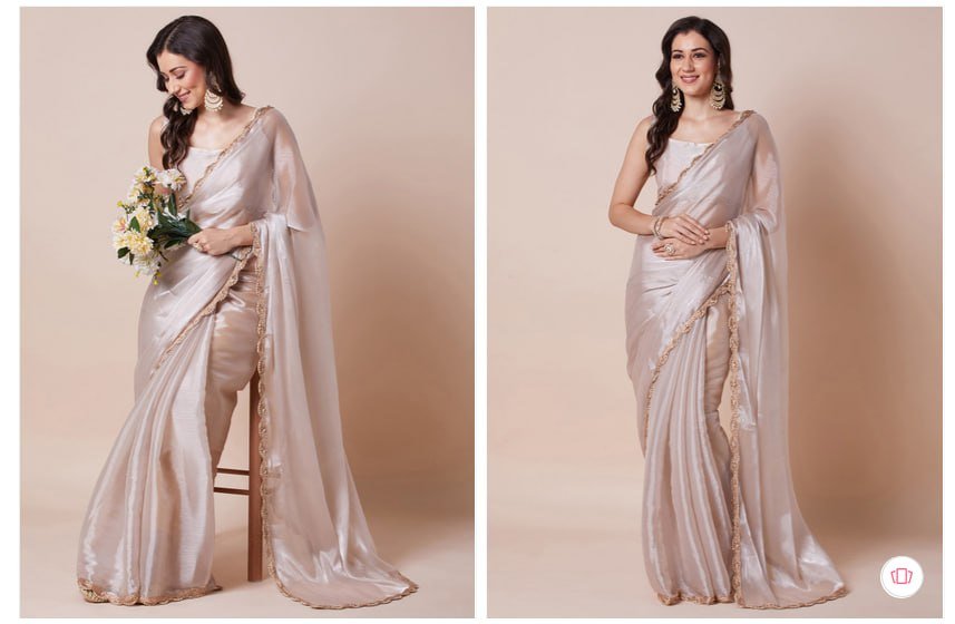 House Of Pataudi Embellished Border Organza Saree 