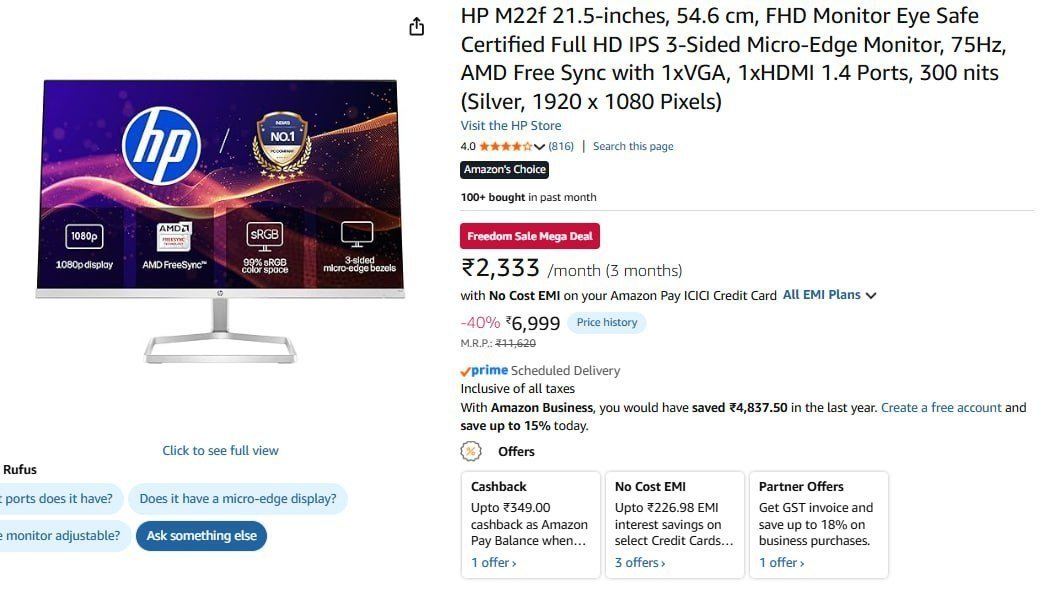 Hp M22f 21 5-inches 54 6 Cm Fhd Monitor Eye 6