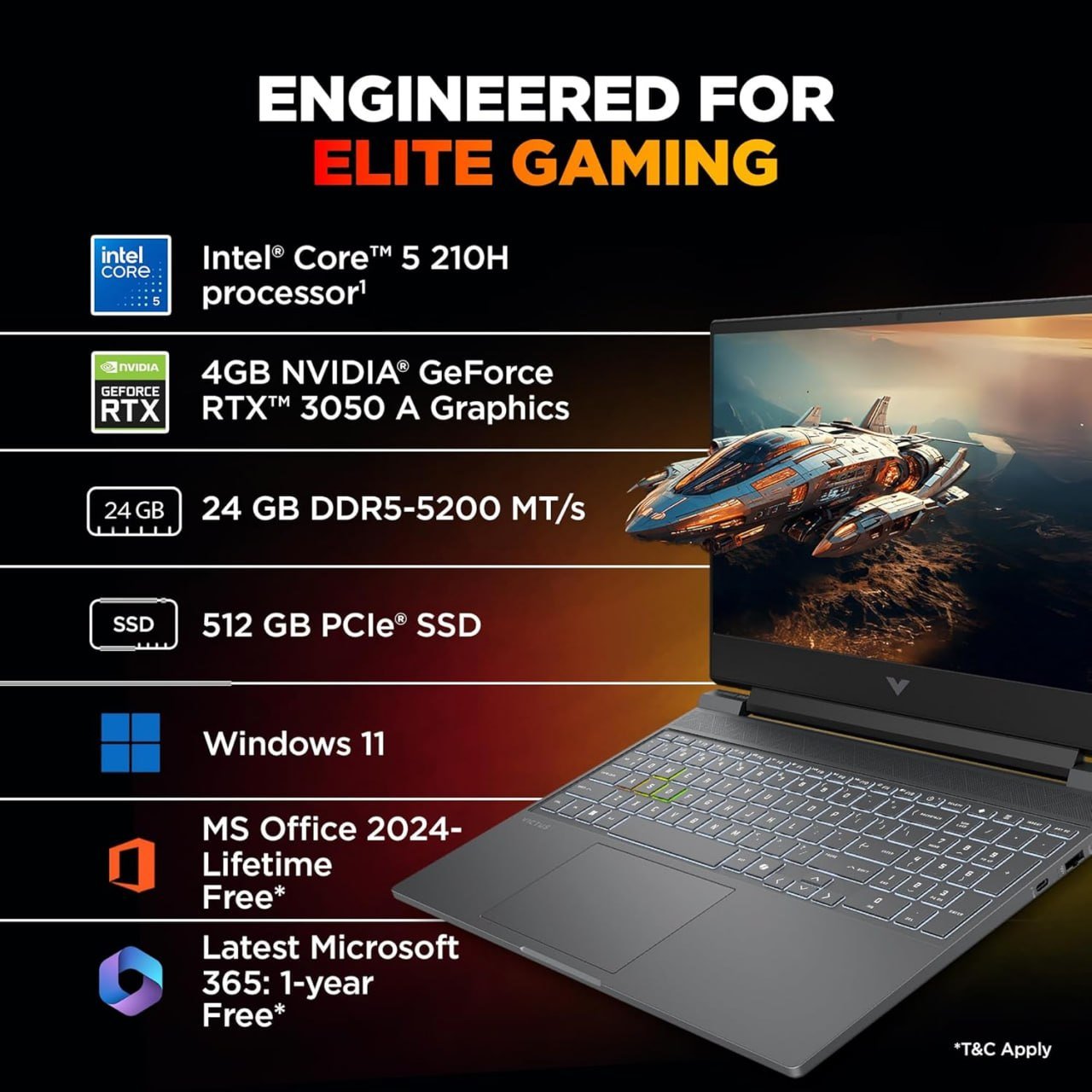 Hp Victus (24gb Ddr5 512gb Ssd) Gaming Laptop
