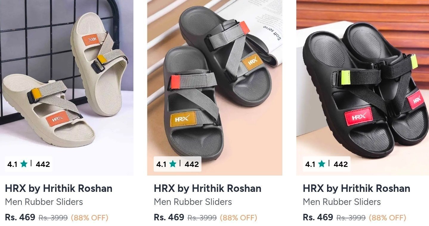 Hrx Trendy Sliders From 469