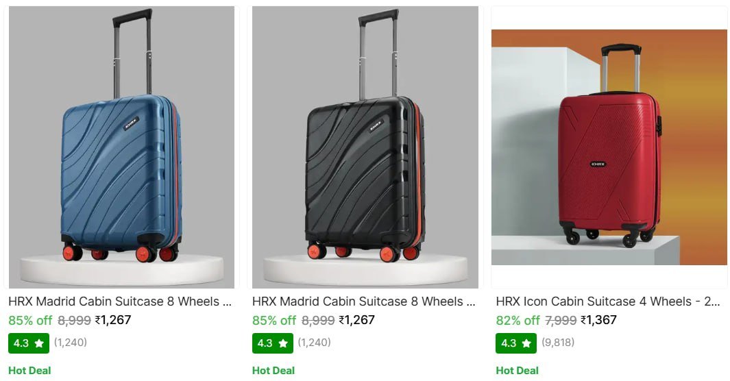 Hrx Trolley Bags From 1267