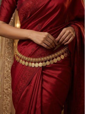 I Jewels Gold-plated Coin Tassel Waist Chain 
