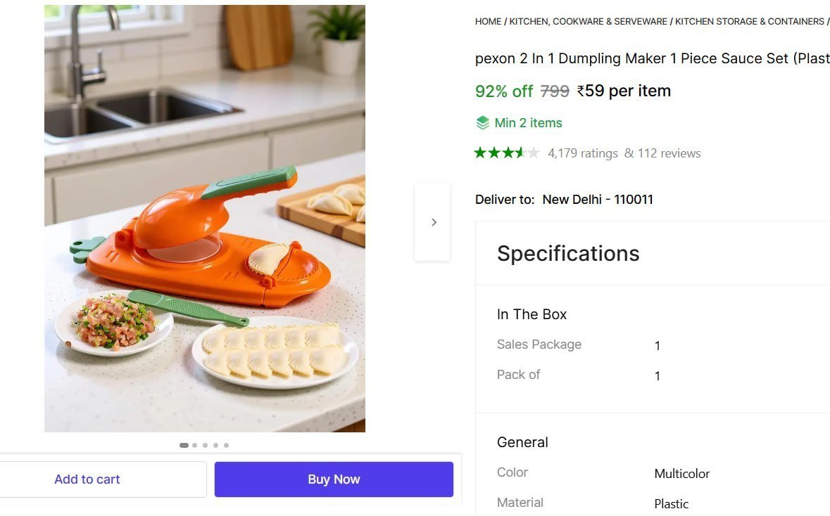 In 1 Dumpling Maker 59 Min Buy - 2
