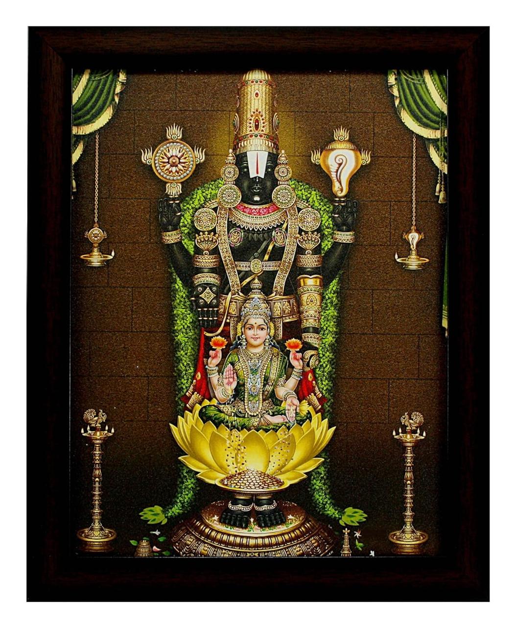 Indianara Tirupati Balaji Painting Multicolour (brown) 179