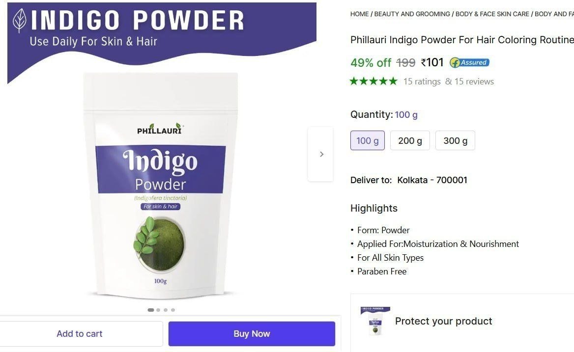 Indigo Powder For Hair Coloring (100 G) 101