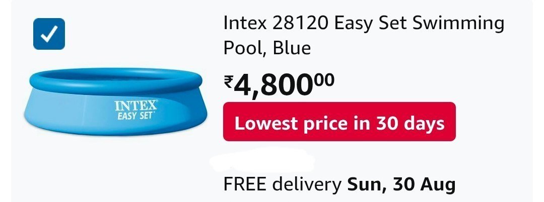 Intex Easy Set Swimming Pool Blue At 4800