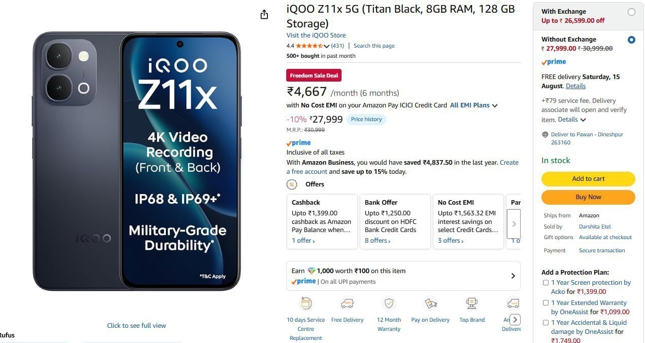 Iqoo Z11x 5g (titan Black 8gb Ram 128 Gb Stor