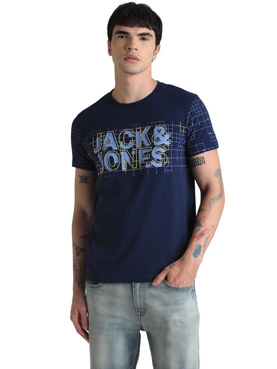 Jack Jones Men Pure Cotton Typography Printed
