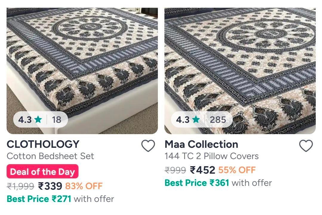 Jaipuri Bedsheets Under 499doormats Under 199curta