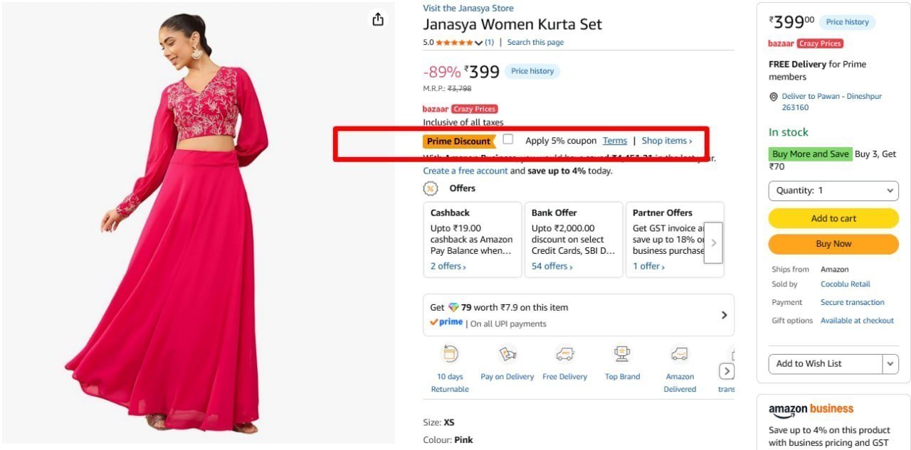 Janasya Women Kurta Set 389