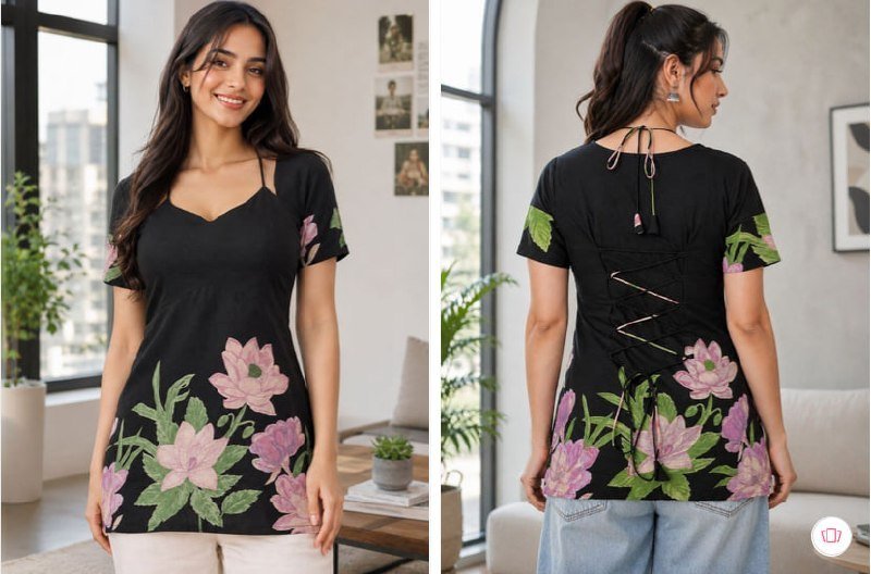 Jangid Industrys Floral Print Cotton Top 568 Extra