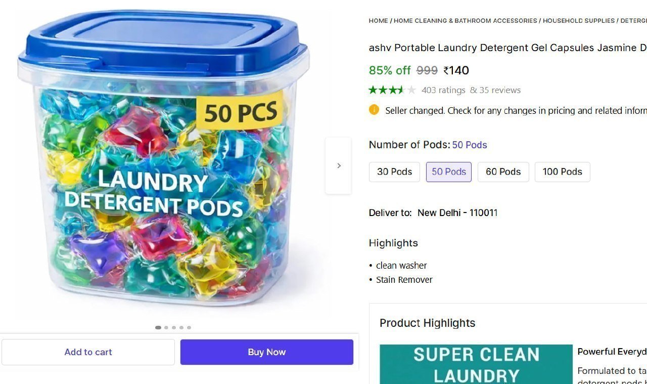 Jasmine Detergent Pod (50 Pods) 140