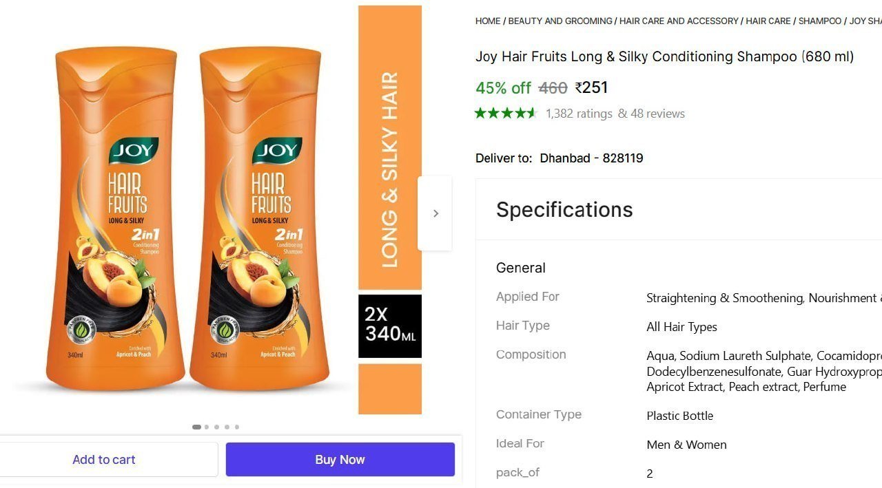 Joy Hair Conditioning Shampoo (680 Ml) 251