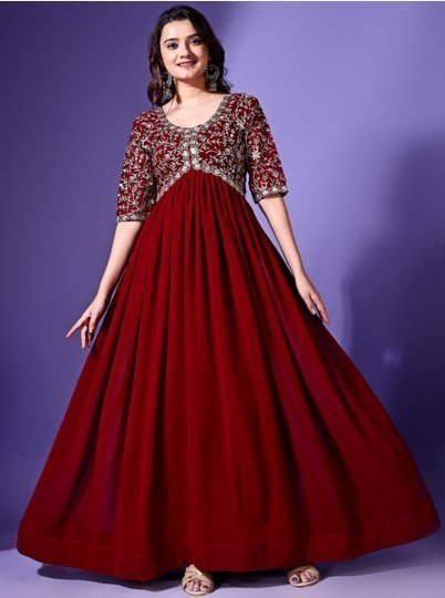 Kalini Floral Embroidered Maxi Ethnic Dress 1 199 
