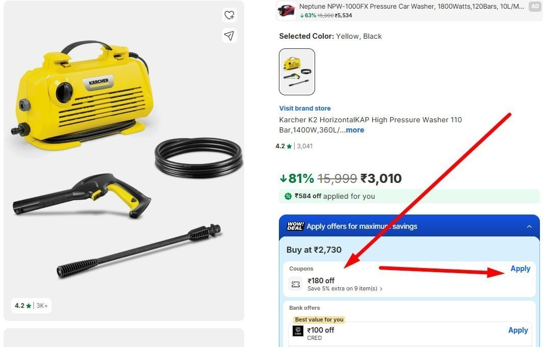Karcher High Pressure Washer 1400w 3010