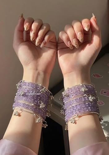Kashmiri Ghangharoo Glass Bangle Set For Wome
