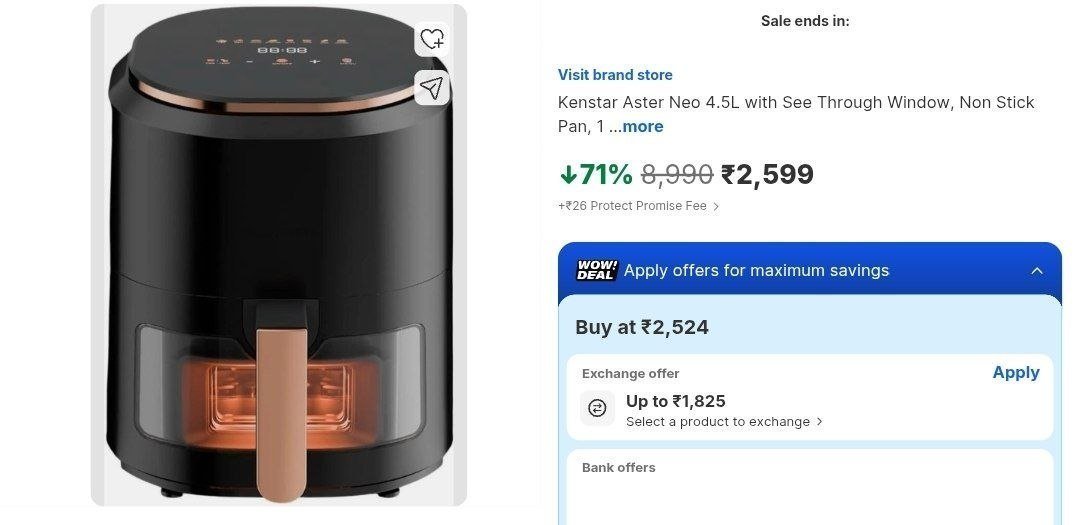 Kenstar Airfryer 2 599more Deals