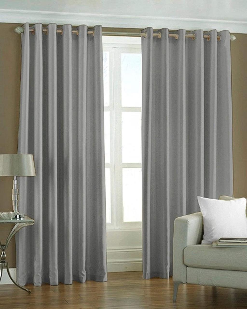 Kiara Creations Elegant Solid Semi-sheer Curt