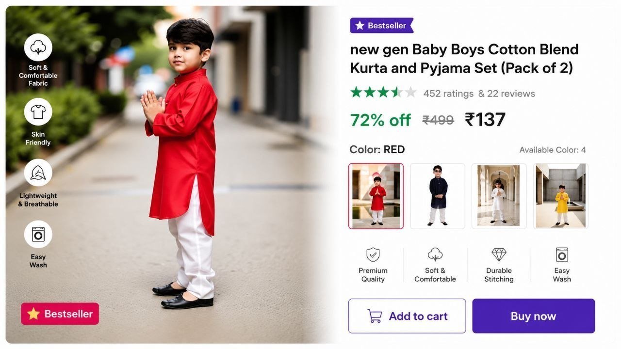 Kids Kurta Pyjama Set 137