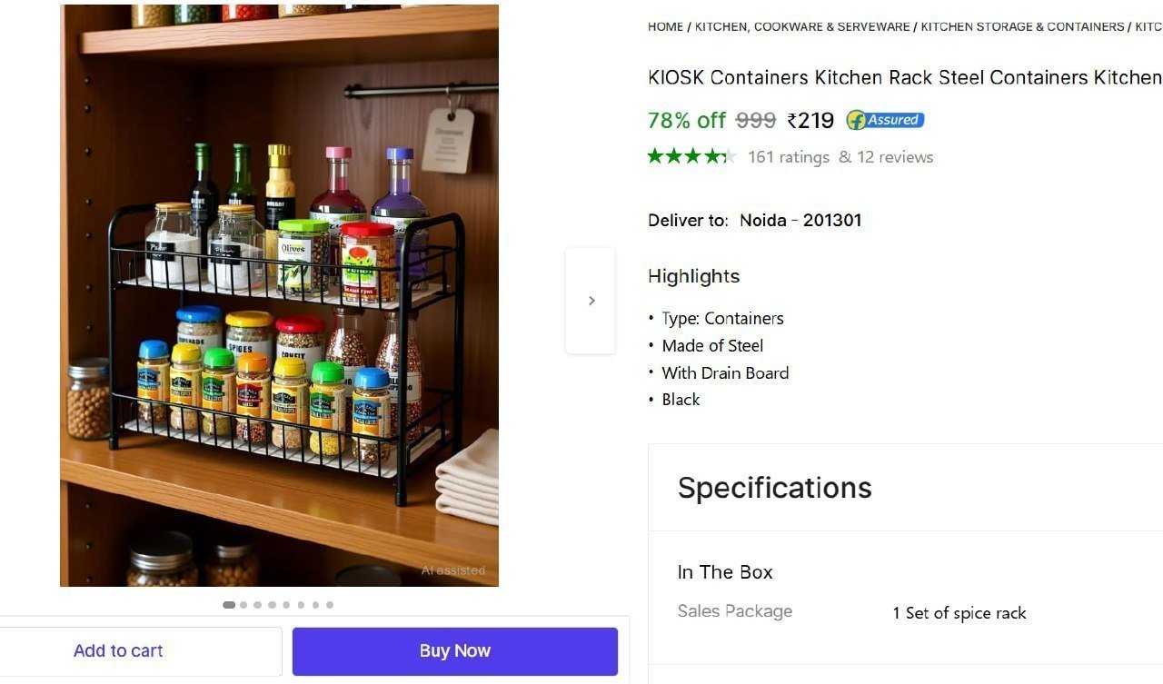 Kitchen Spice Rack 2-tier 219