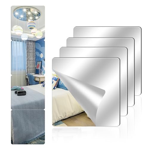 Kjxxxxx Acrylic Mirror For Wall 8x8 Self Adhe