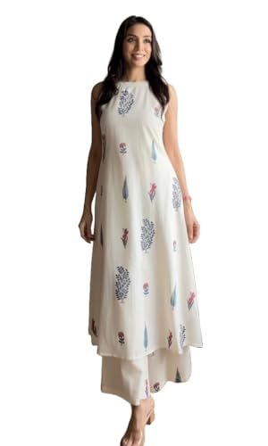 Klosia Women Pure Cotton Kurta Palazzo Set Sleevel