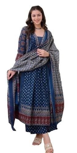 Klosia Women S Rayon Printed Anarkali Kurta And Pa