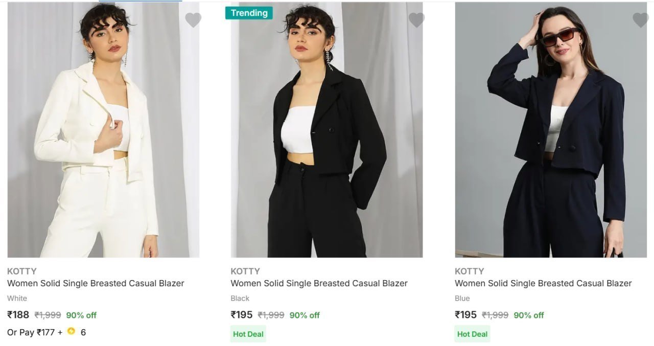 Kotty Women Blazer From Rs 188