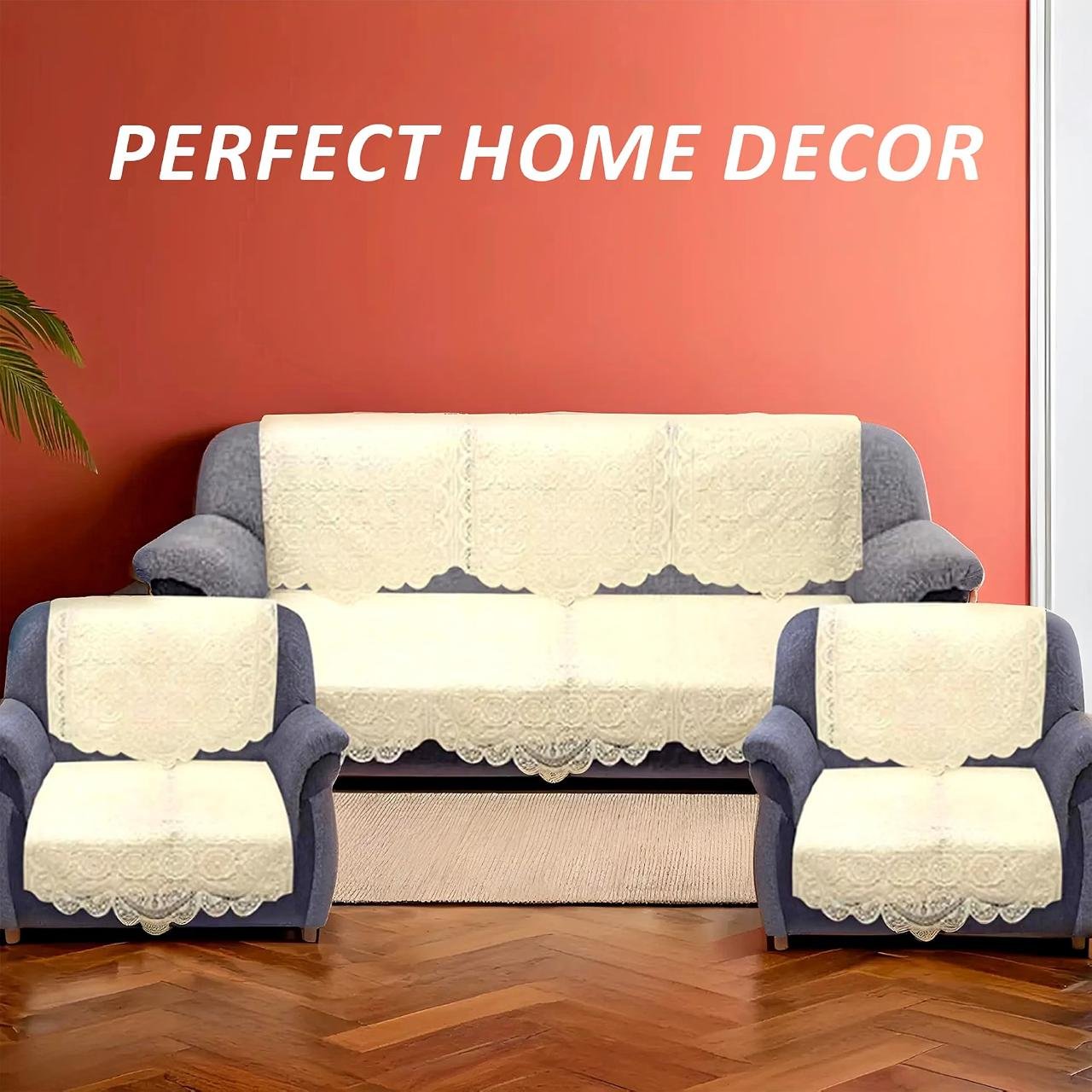 Kuber Industries 5 Seater Cotton Floral Sofa 