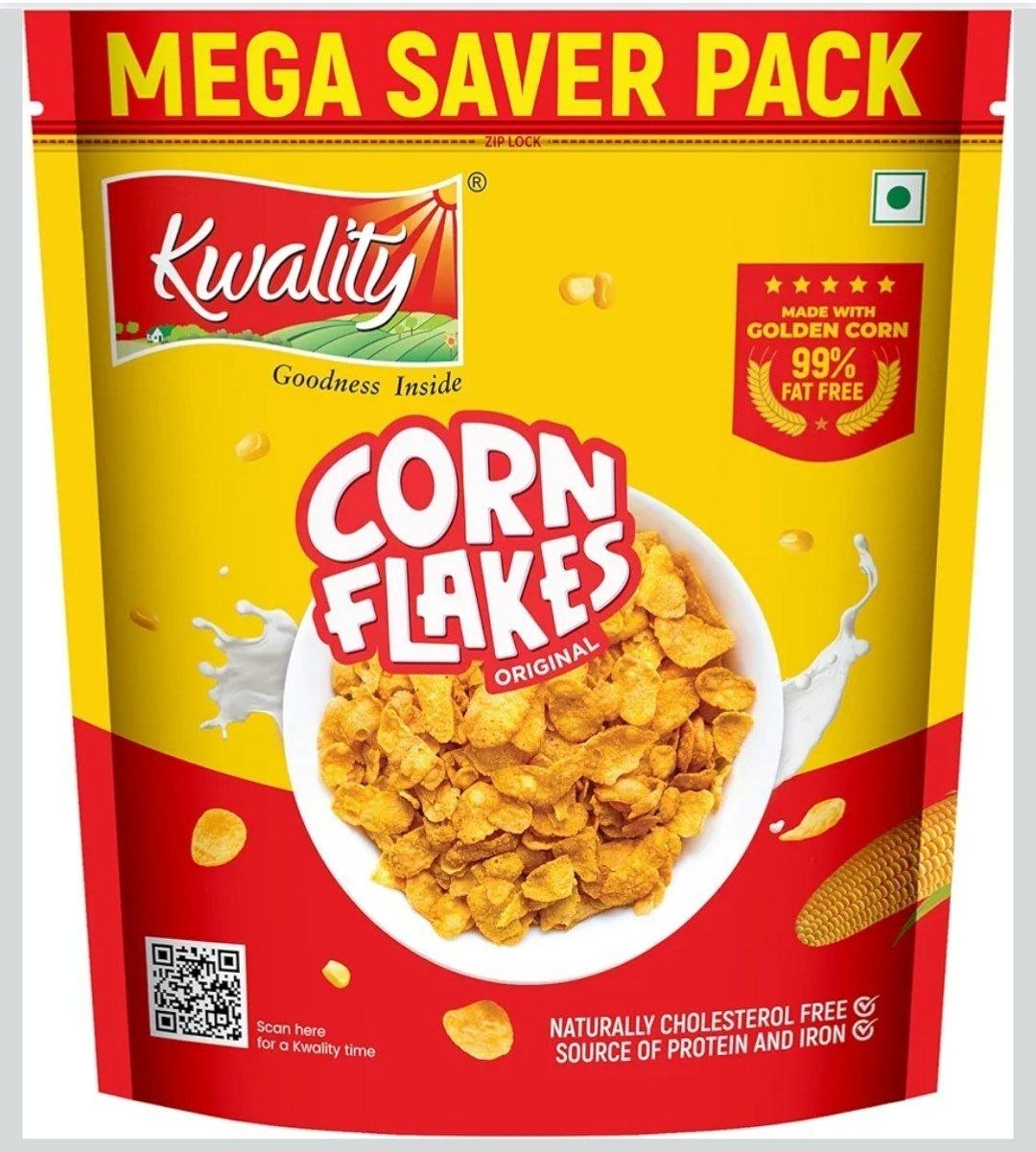 Kwality Corn Flakes 800g Made With Golden Cor