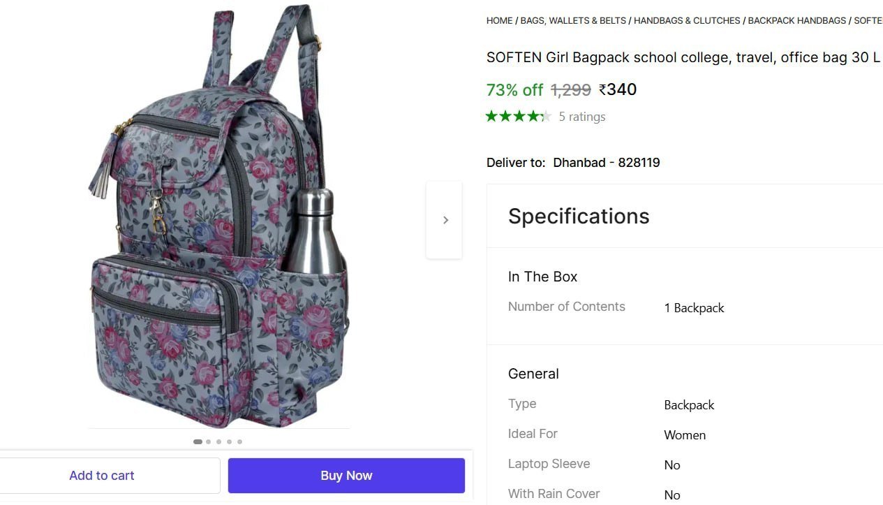L Backpack (grey) 340