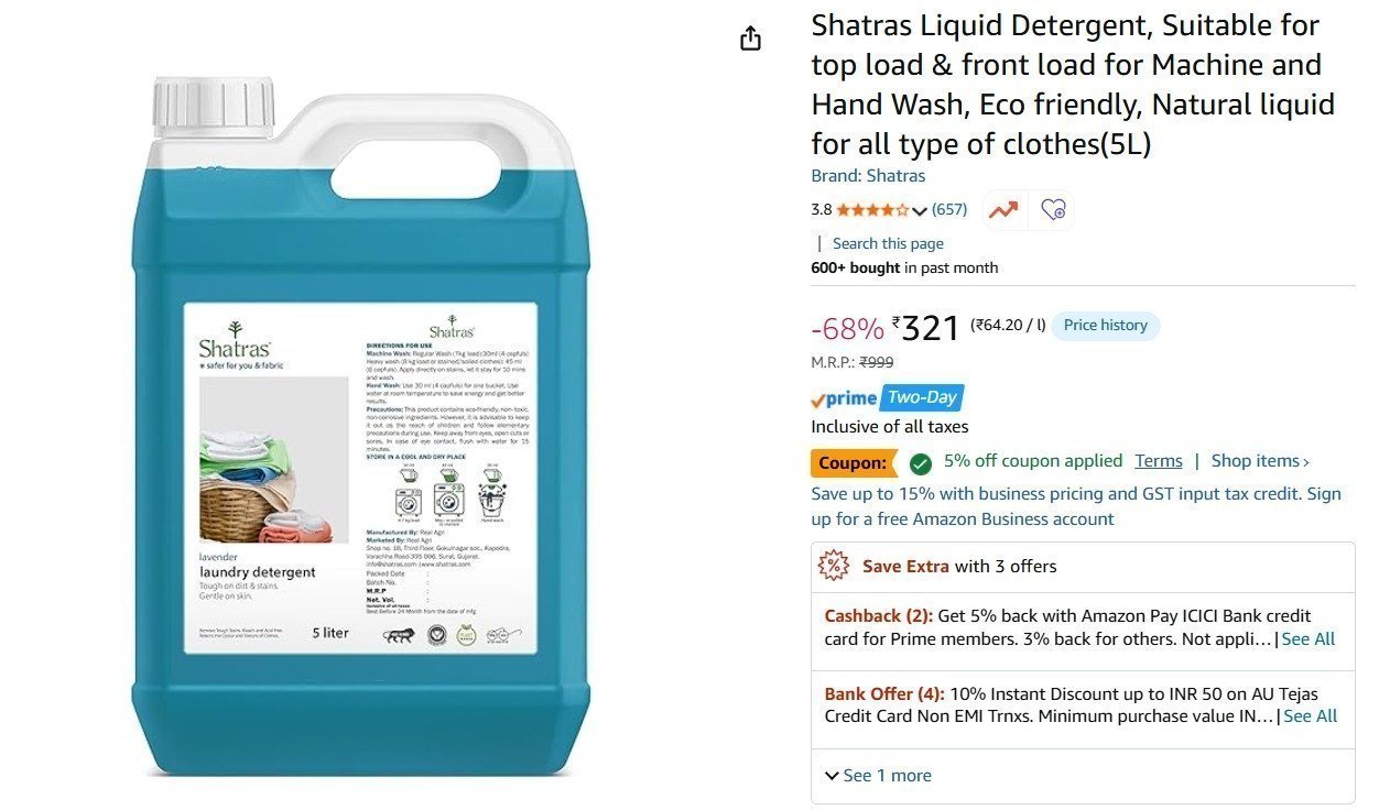 L Detergent At 305 ( 5 )