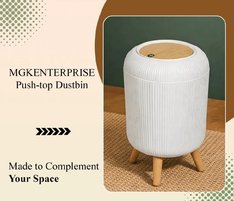 L Plastic Dustbin (white) 418