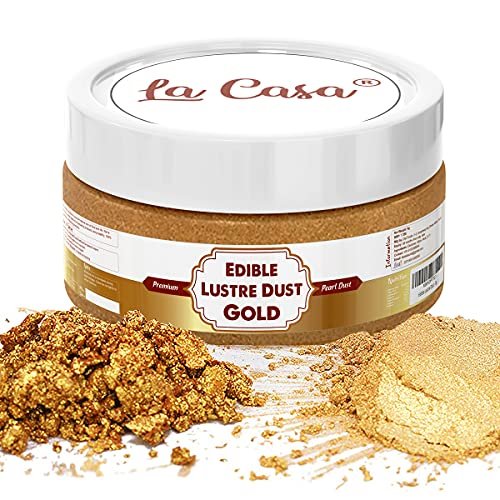 La Casa Premium Edible Lustre Dust - Sparkling Gold Pearl Dust Ideal