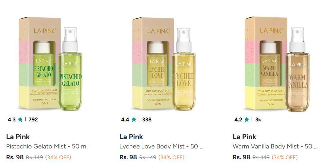 La Pink Body Mist And Spray 98
