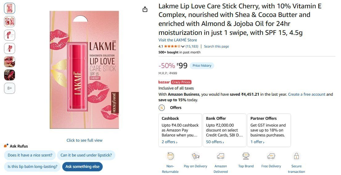 Lakme Lip Love Care Stick 99