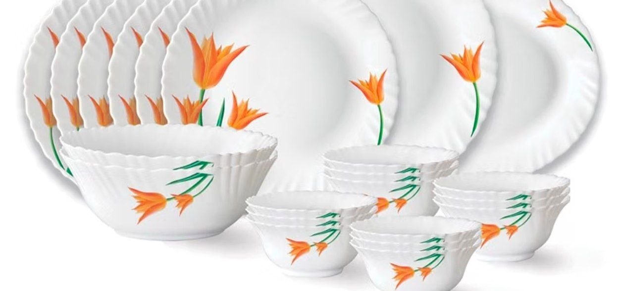 Larah By Borosil Dinner Set (27 Pieces) 1450
