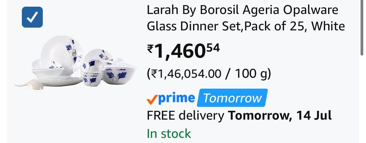 Larah By Borosil Dinner Set Of 25 Pcs 1460 Re