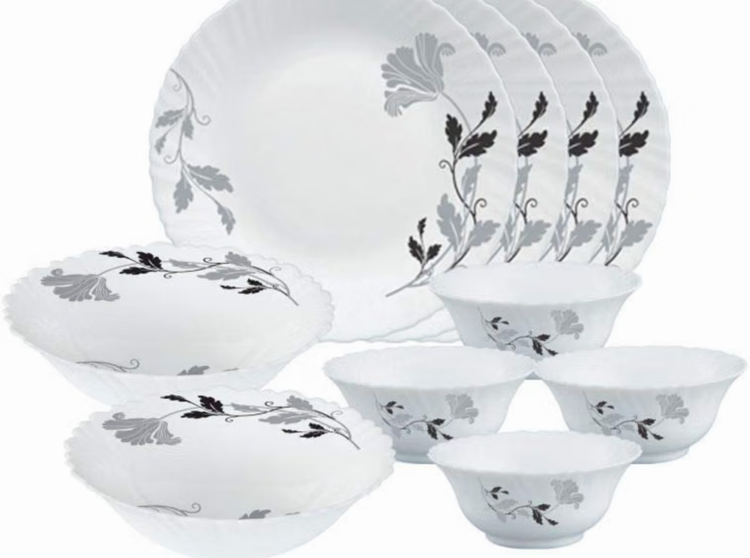 Larah By Borosil Millenia Opalware 10-piece D