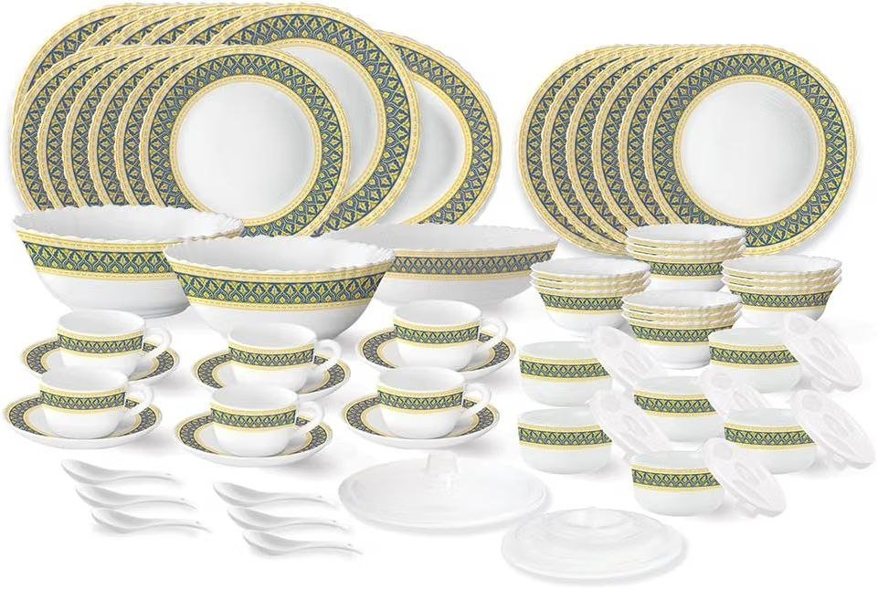 Larah By Borosil Opalware Dinner Set Of 66 Pi