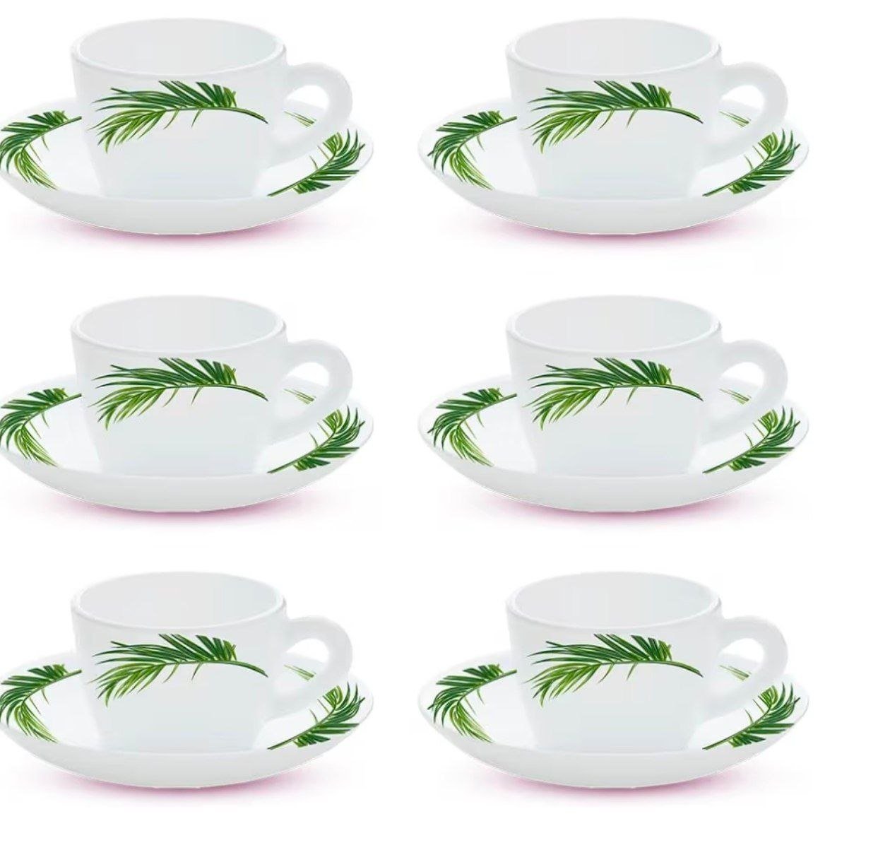 Larah Opalware Cup Saucer Set Of 12 Pcs 405