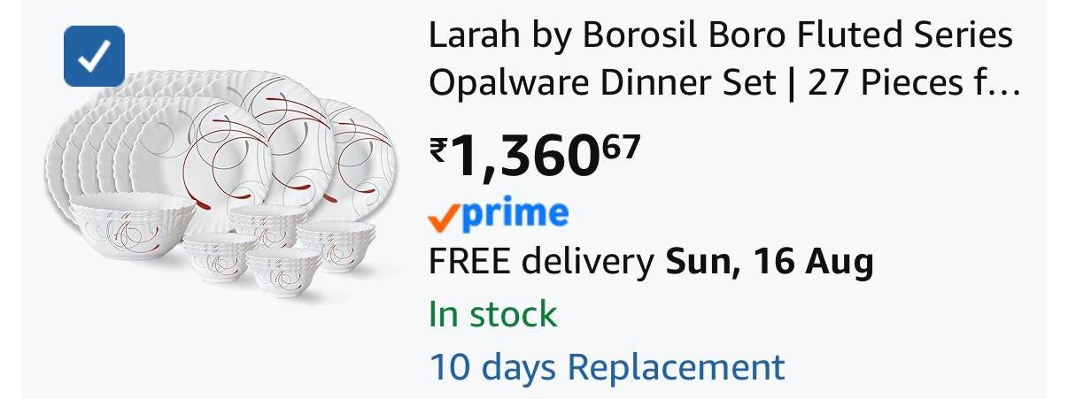 Larah Opalware Dinner Set Of 27 Pcs 1360 1496