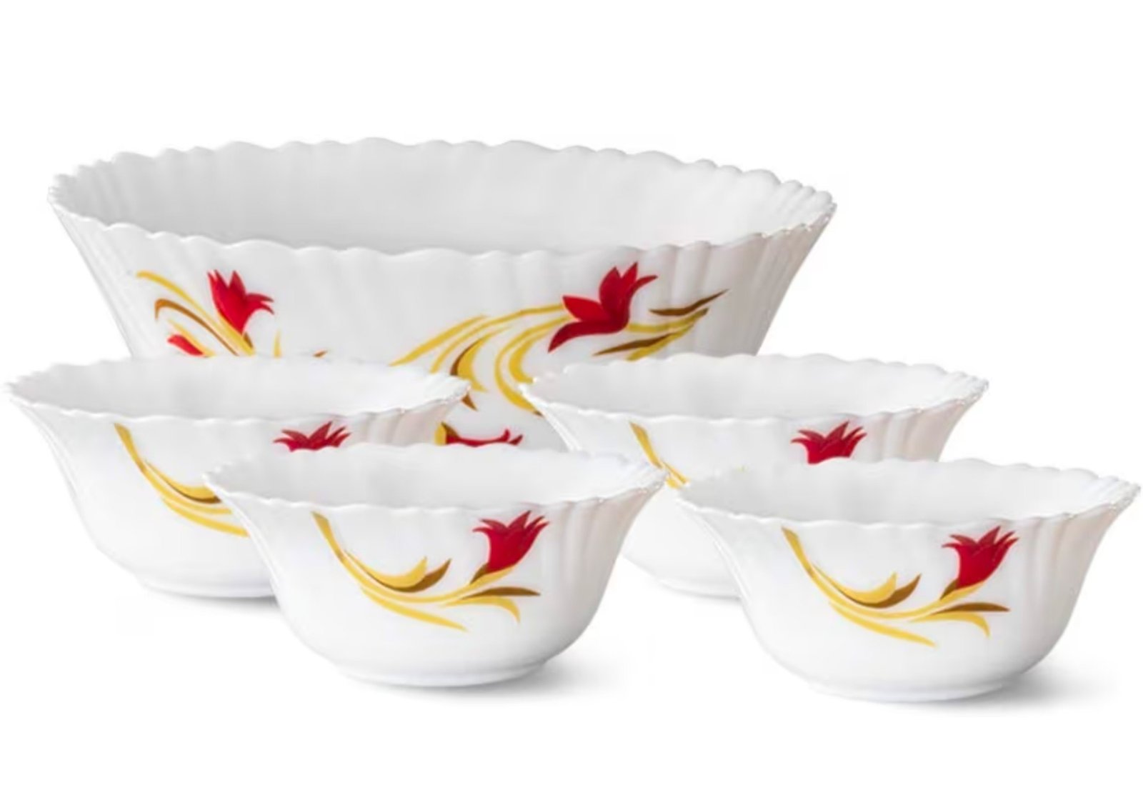 Larah Opalware Floral Pudding Set 337