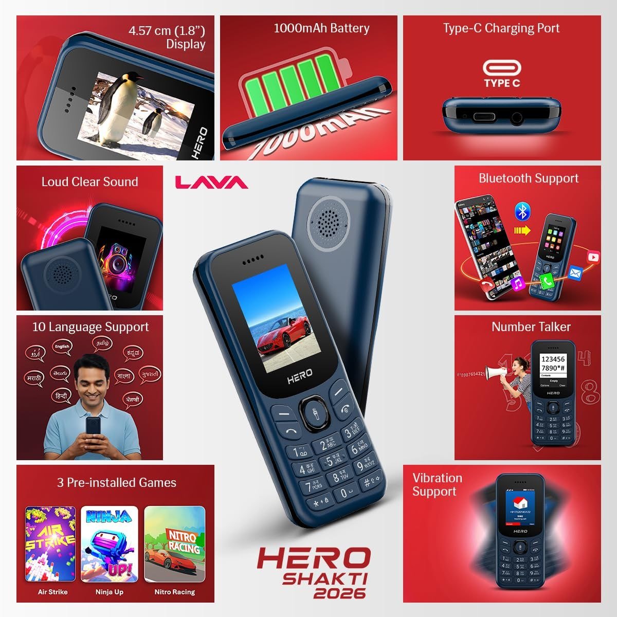 Lava Dual Sim Keypad Phone 956