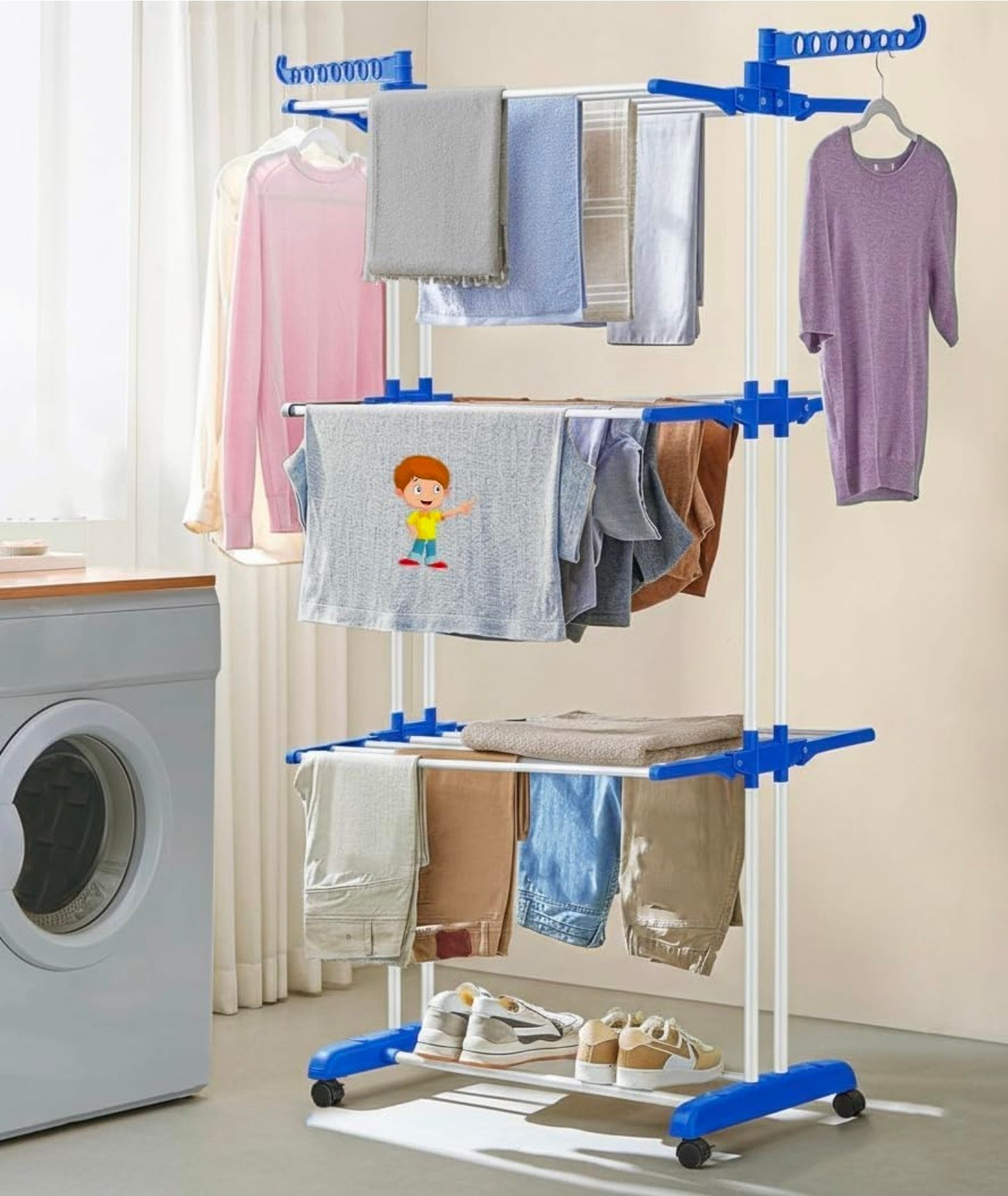 Layer Double Rod Cloth Drying Stand At 1299